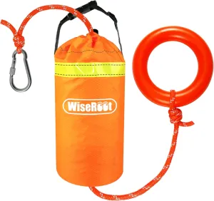 Throw Bag for Water Rescue: Quick Deploy Throwable Flotation Device, 50/70/98ft High Visibility Rope for Boating Kayaking Emergency Survival, 1900lb Tensile 5/16 Inch
