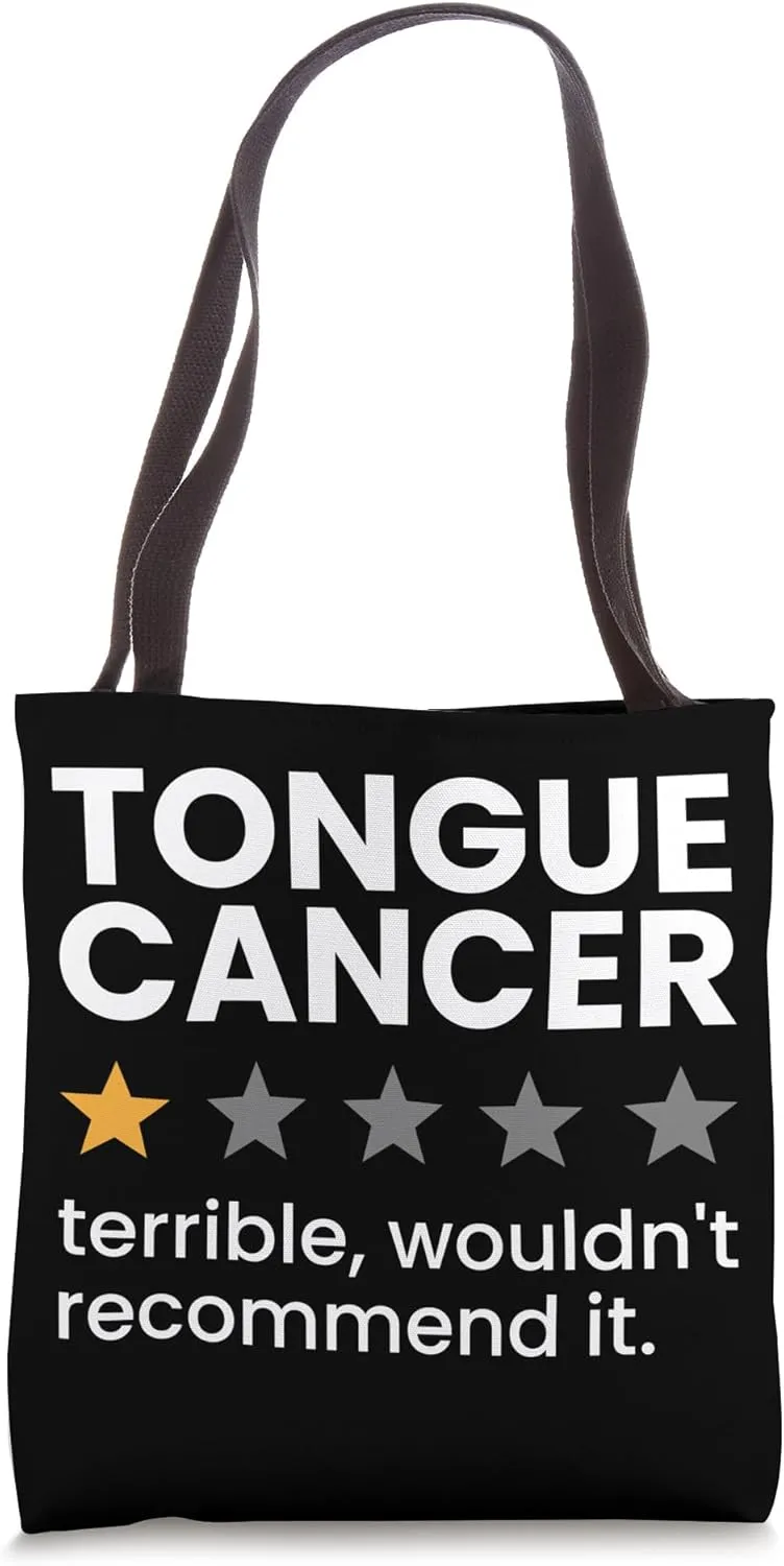 Tongue Cancer One Star Rating Oral Cancer Awareness Month Tote Bag