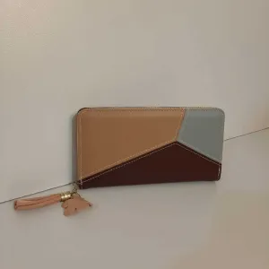Top Zip Wallet Purse With Wristlet Strap - Multi - W05