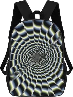 Travel Backpack 17 Inch Laptop Bag Spiral Optical Illusion Laptop Backpack for Men Women Carry on Bag Travel Bag