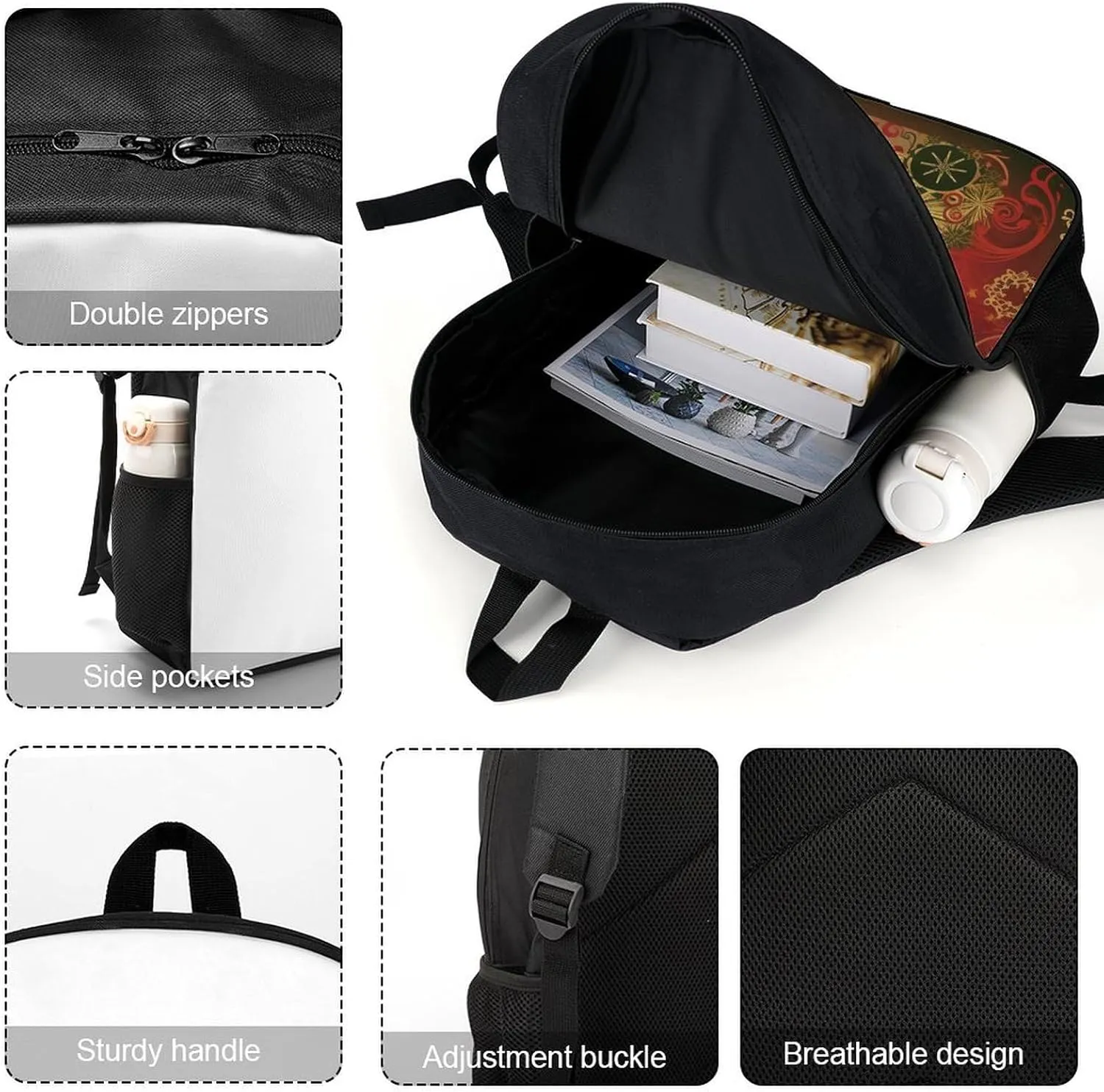 Travel Backpack for Men Women Daypack Merry Christmas Laptop Backpack Computer Bag Business Work Bag for Work, 17inch
