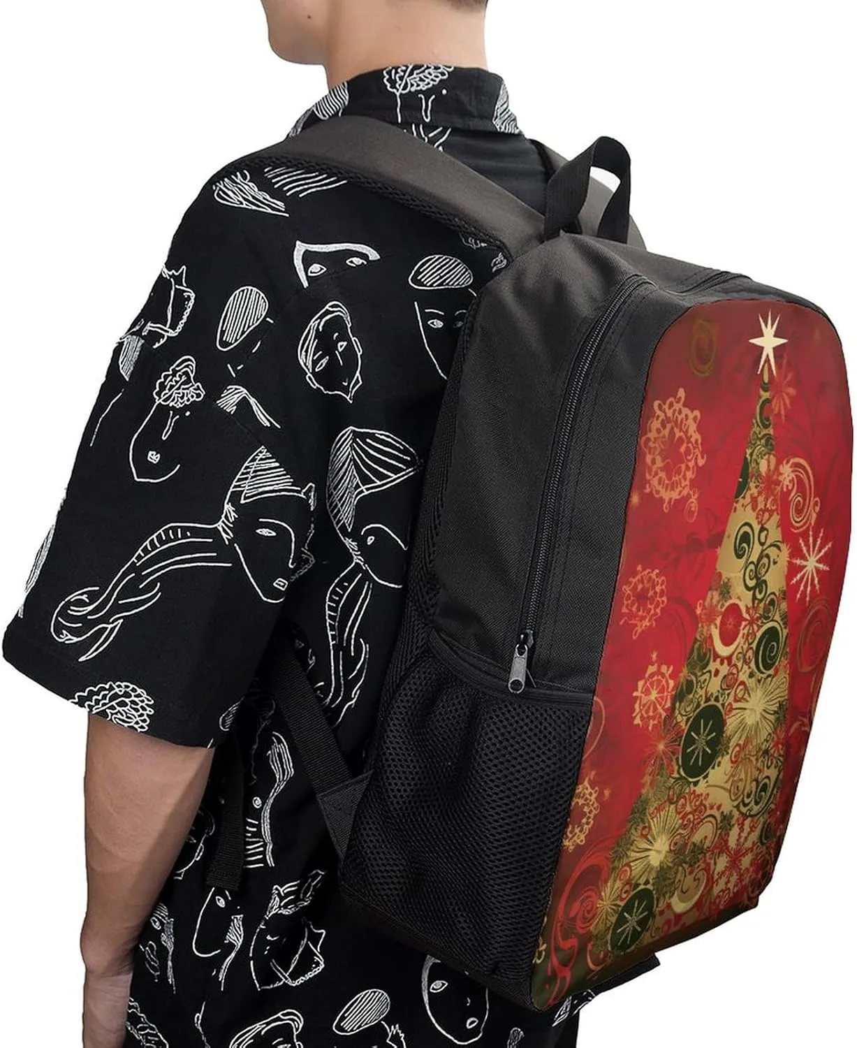 Travel Backpack for Men Women Daypack Merry Christmas Laptop Backpack Computer Bag Business Work Bag for Work, 17inch