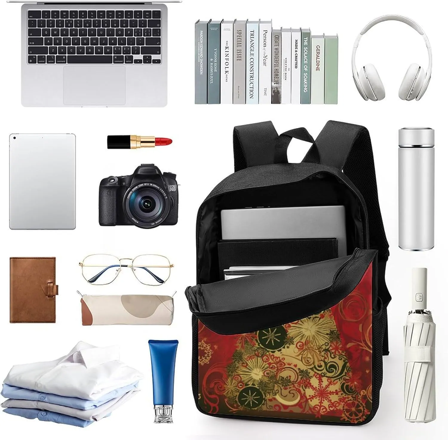 Travel Backpack for Men Women Daypack Merry Christmas Laptop Backpack Computer Bag Business Work Bag for Work, 17inch