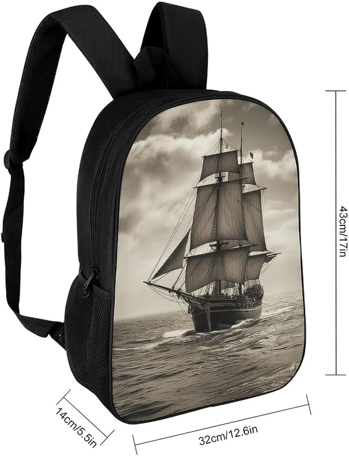 Travel Backpack for Men Women Daypack Nautical Sailing Pirate Theme Laptop Backpack Computer Bag Business Work Bag for Work