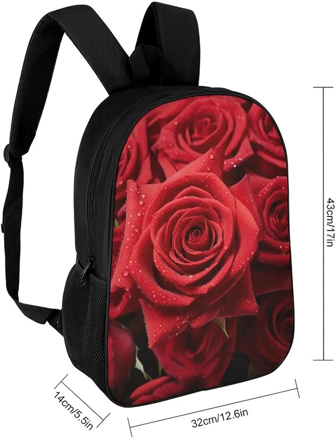 Travel Backpack for Men Women Daypack Red Rose Laptop Backpack Computer Bag Business Work Bag for Work