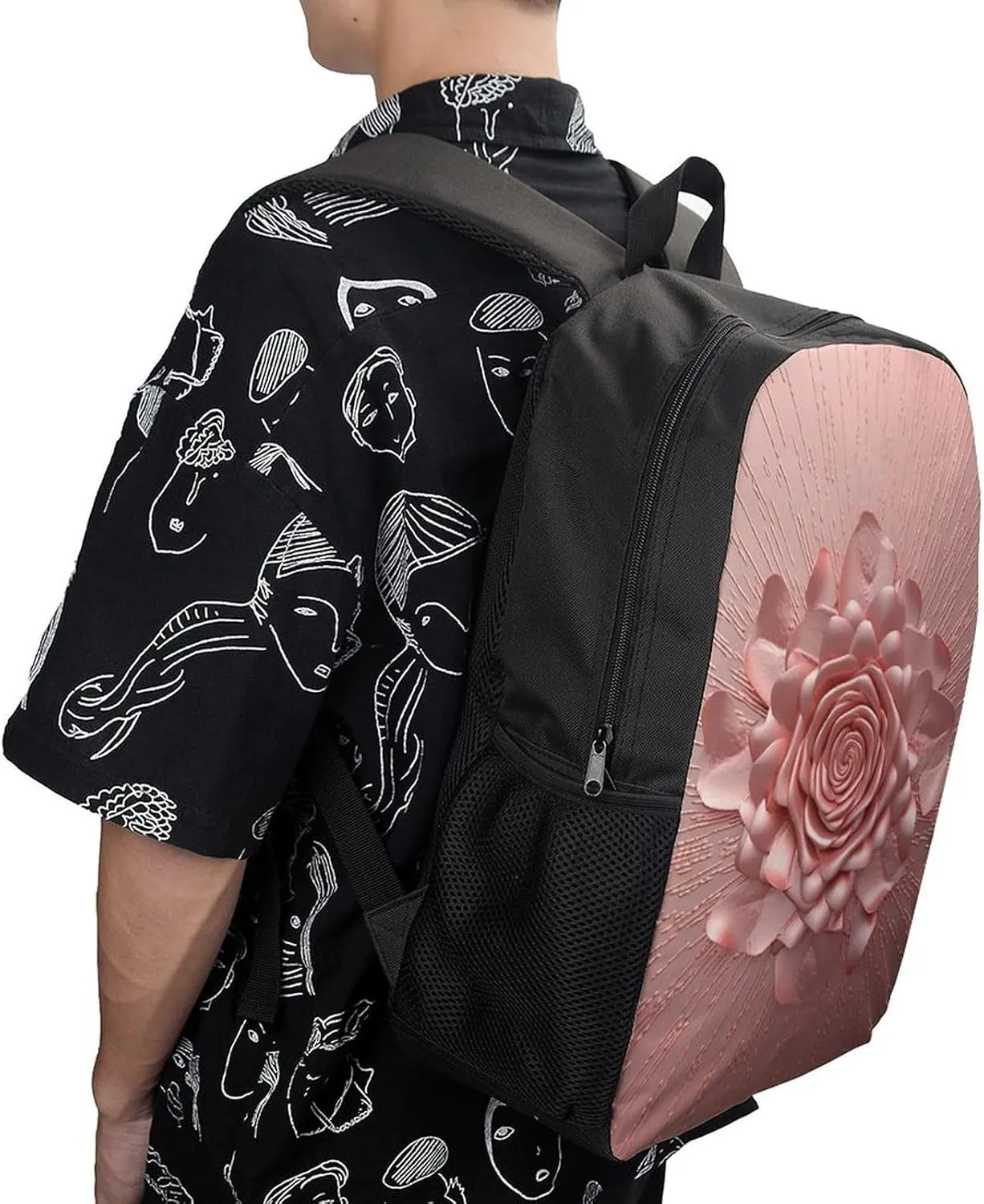 Travel Backpack for Men Women Daypack Rose Laptop Backpack Computer Bag Business Work Bag for Work, 17inch