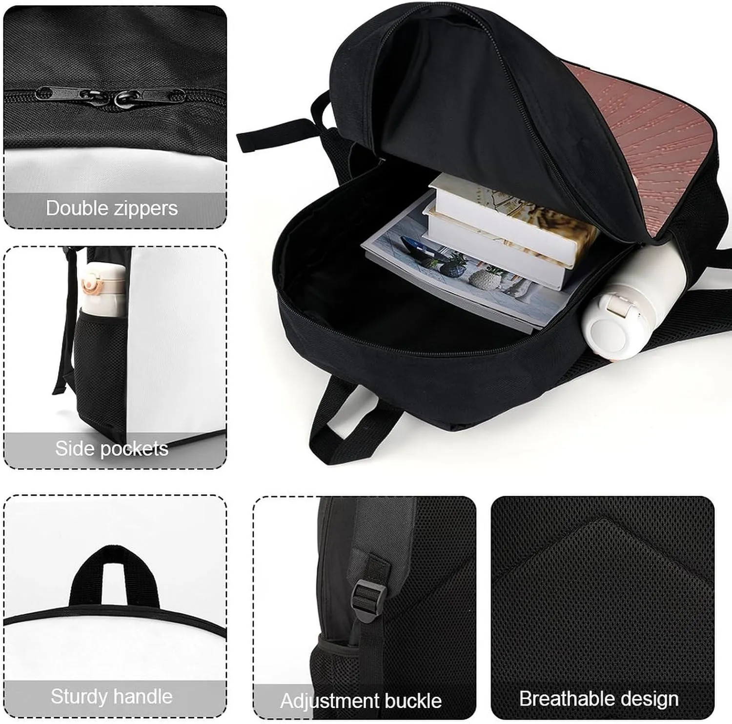 Travel Backpack for Men Women Daypack Rose Laptop Backpack Computer Bag Business Work Bag for Work, 17inch