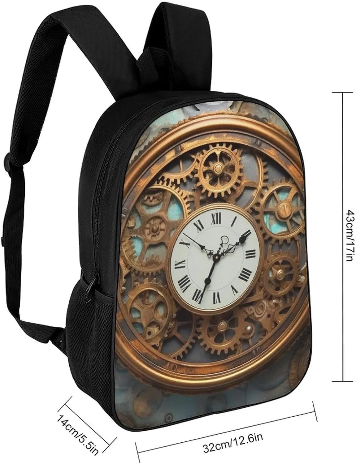 Travel Backpack for Men Women Daypack Rusty Steampunk Clock Laptop Backpack Computer Bag Business Work Bag for Work, 17inch