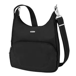 Travelon Anti-Theft Classic Essential Messenger Bag, Black (Black) - 42457 500