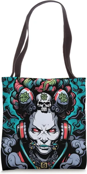Trendy In Fashion The Enigmatic Skull Graphic Design Tote Bag