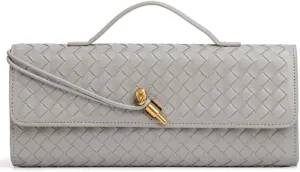 Trendy Woven Evening Clutch Purses Women Underarm Shoulder Handbag Cute Satchels Crossbody Purse PU Leather Wallet