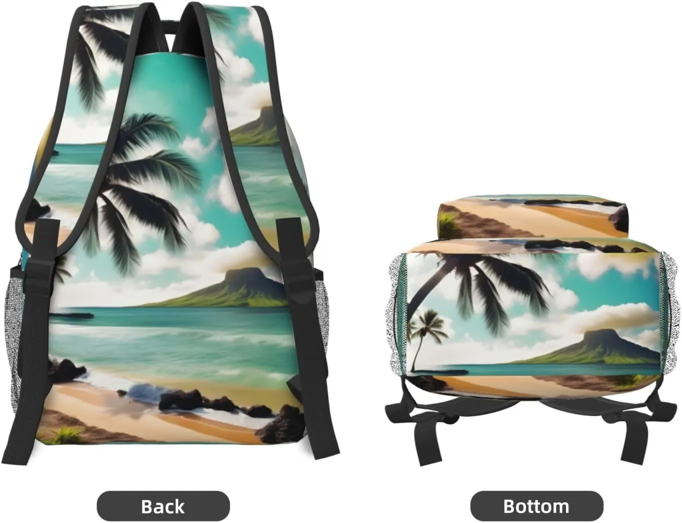 Tropical Beach Palms Backpacks For Women Men,Travel Laptop Back Pack 16.5 Inch,Work Bag Personal Item Book Bags