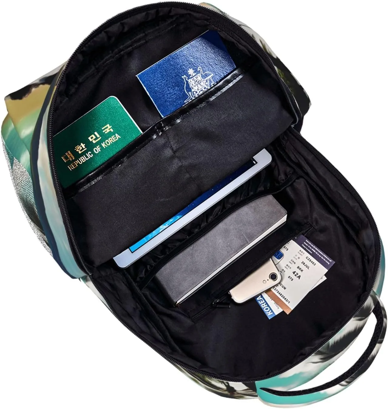 Tropical Beach Palms Backpacks For Women Men,Travel Laptop Back Pack 16.5 Inch,Work Bag Personal Item Book Bags