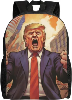 Trump Cartoon Backpack Waterproof Anti Theft Durable Light Laptop Bag Backpacks For Women Men Travel Gym Backpack