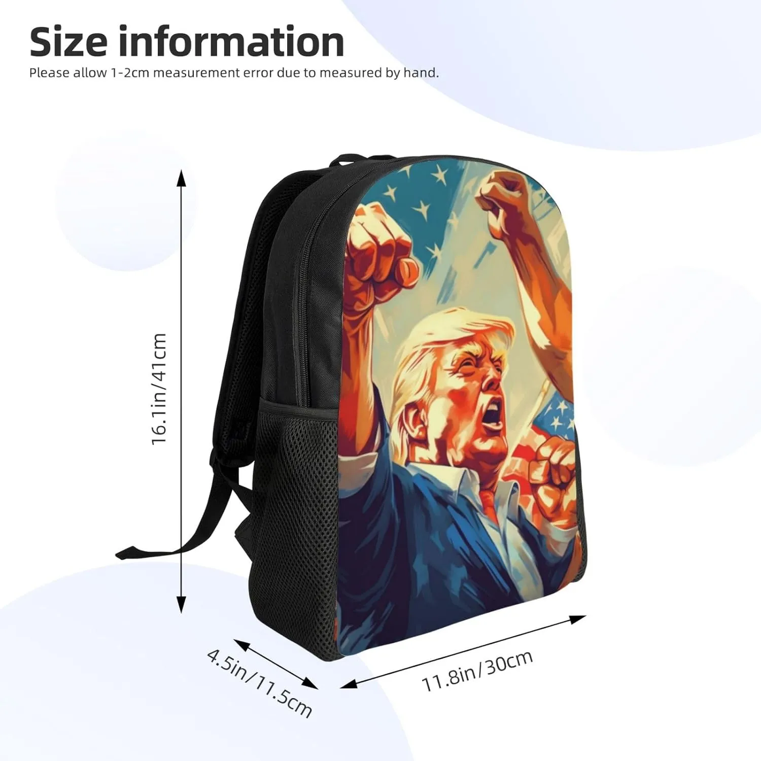 Trump Fight Backpack Waterproof Anti Theft Durable Light Laptop Bag Backpacks For Women Men Travel Gym Backpack