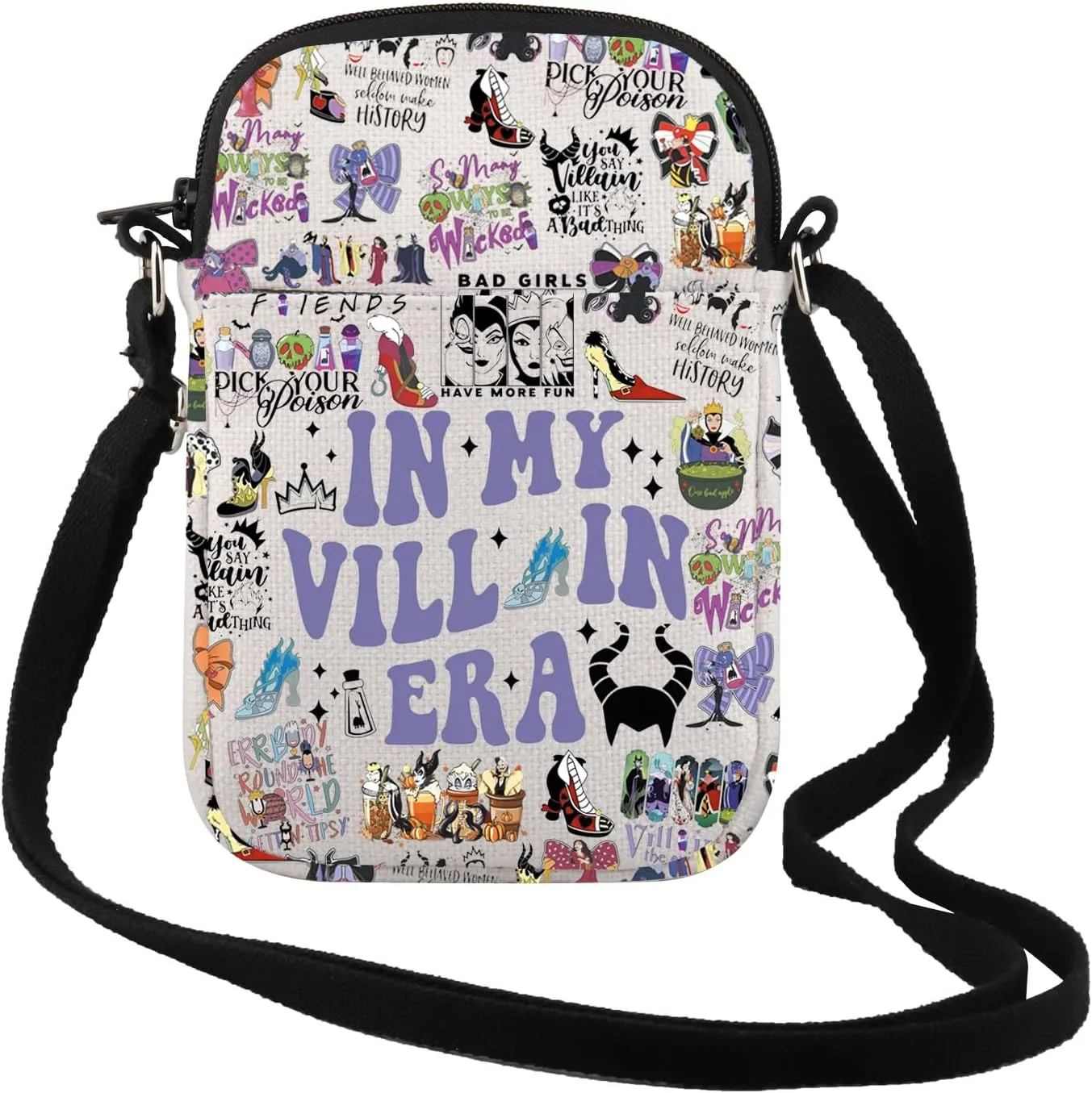 TSOTMO Spooky Gift Halloween Party Crossbody Bag Family Trip Gift for Women Mother Sister Cartoon Characters Group Gift