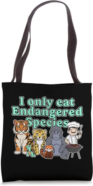 Unethical Meat Lover Absurd Dark Humor Meme Controversial Tote Bag