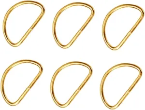 Uonlytech 100pcs d Ring Buckles Metal Shoulder Strap Hardware 12x8x2.0mm Gold for Handbags Dog Collars Straps (diy Craft Accessories)