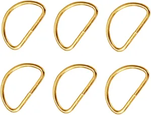 Uonlytech 20 Pack Metal D-ring Buckle 10x8x1.5mm Gold Shoulder Strap d Ring for Luggage Bag Backpack