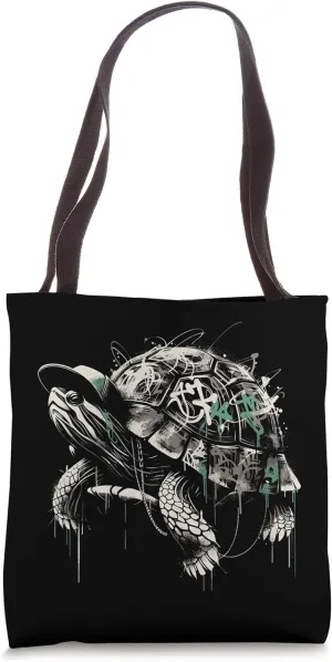 Urban Grunge Turtle - Streetwear Vector Art Tote Bag