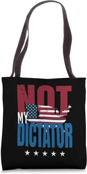 USA Flag Not My President Bold Political Statement Protest Tote Bag