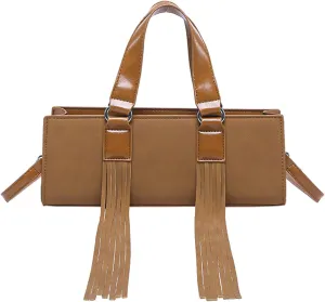 Vegan Leather Tote Bag for Women, Designer Work Purse with Gold Chain Strap & Zipper