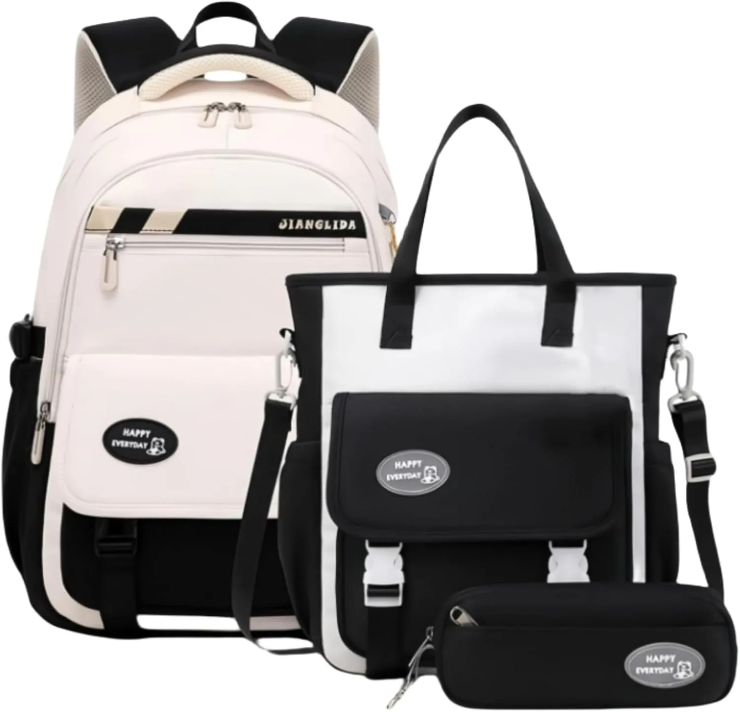 VIDOSCLA 3Pcs Teen Girls' Backpack Set Middle School Students Bookbag Outdoor Teen Boys Bookbag