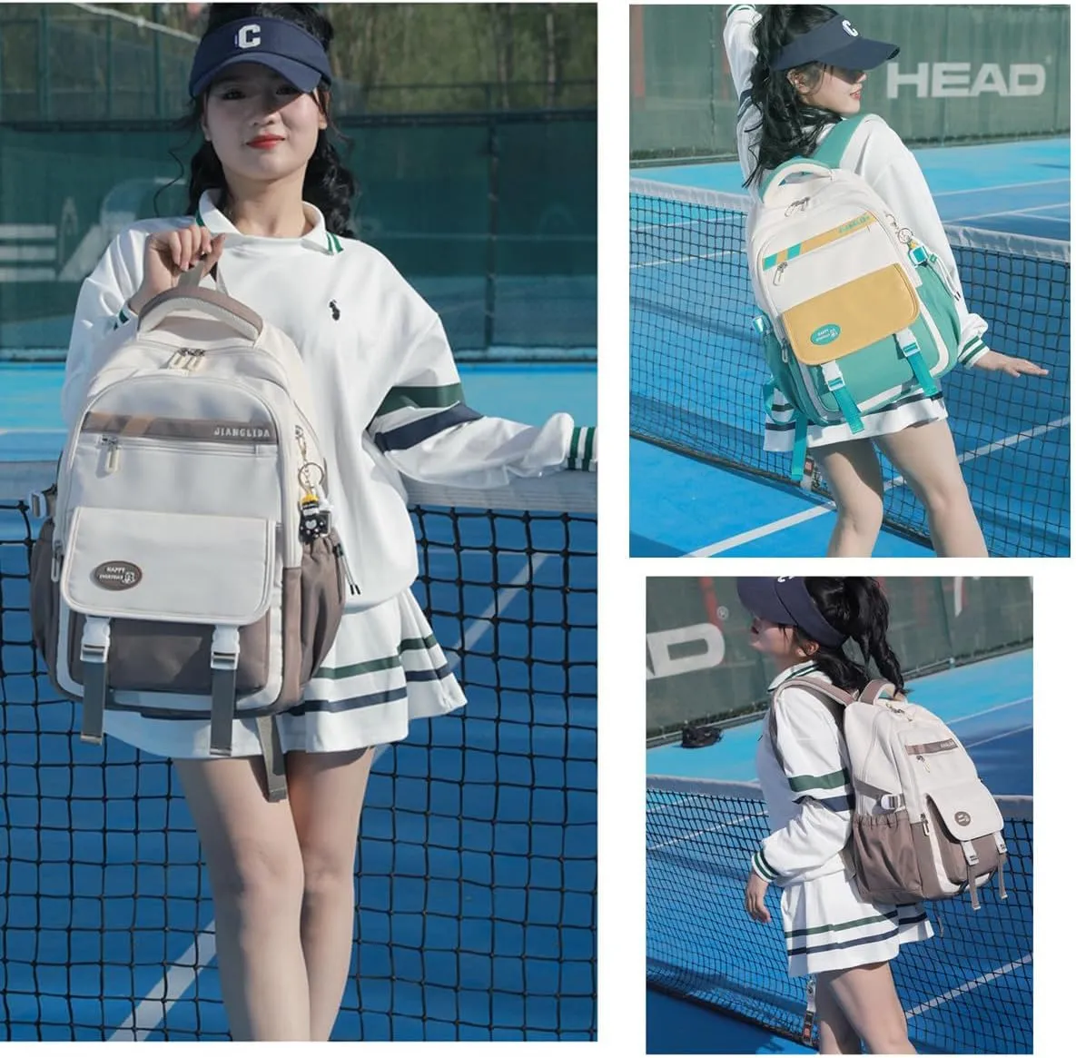 VIDOSCLA 3Pcs Teen Girls' Backpack Set Middle School Students Bookbag Outdoor Teen Boys Bookbag