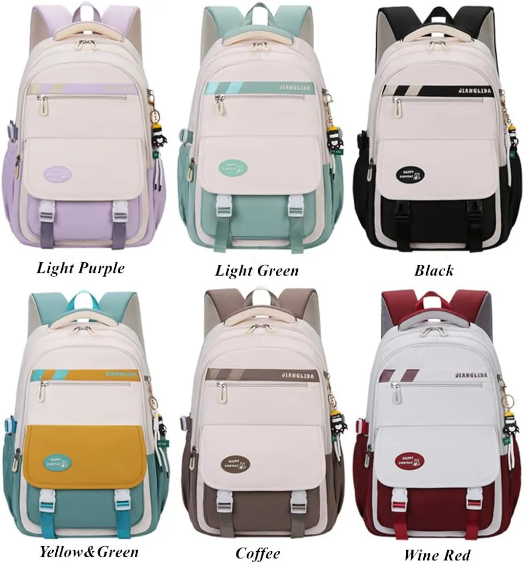 VIDOSCLA 3Pcs Teen Girls' Backpack Set Middle School Students Bookbag Outdoor Teen Boys Bookbag