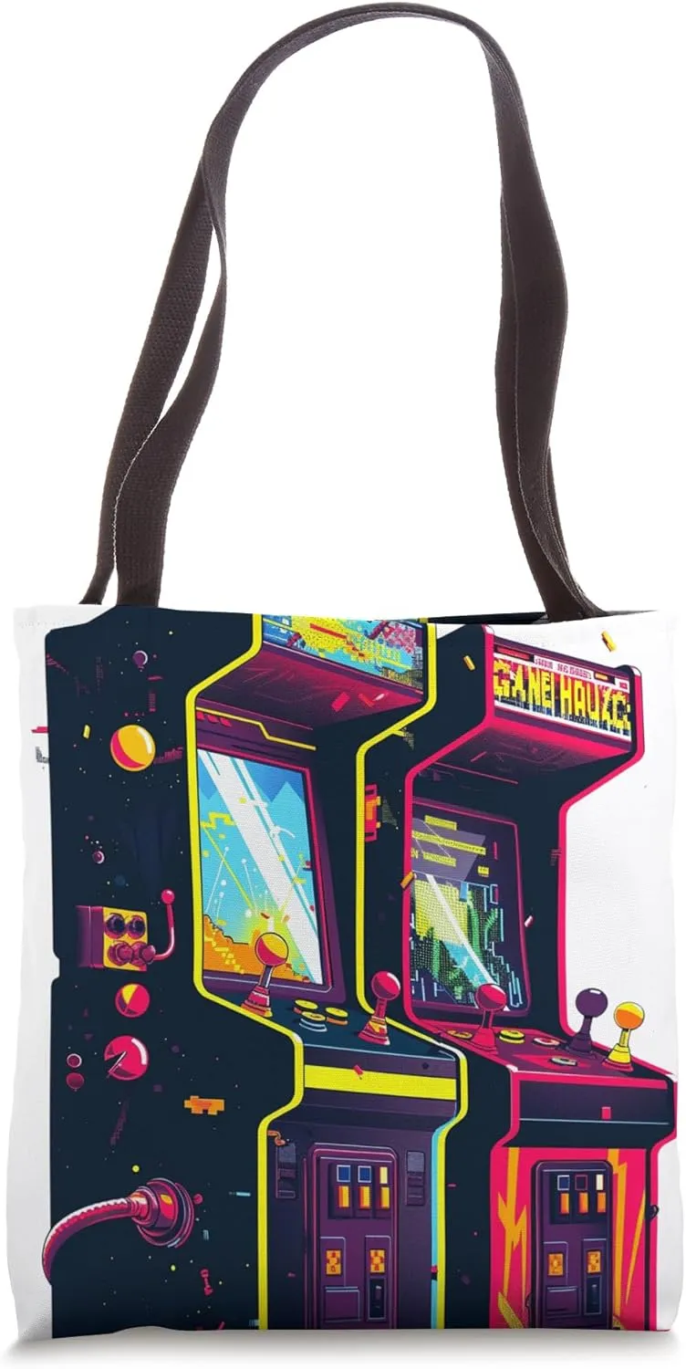 Vintage Arcade Machine Retro Gaming Tote Bag