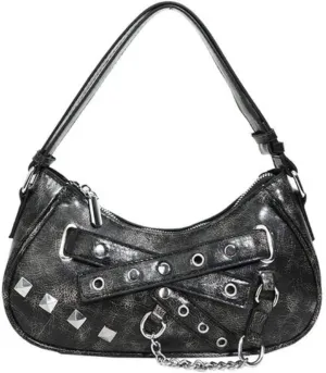 Vintage Y2K Punk Purse, Retro Fashion Gothic Tote Purse