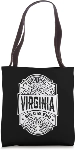 Virginia Virginian Funny Vintage Whiskey Bourbon Label Tote Bag