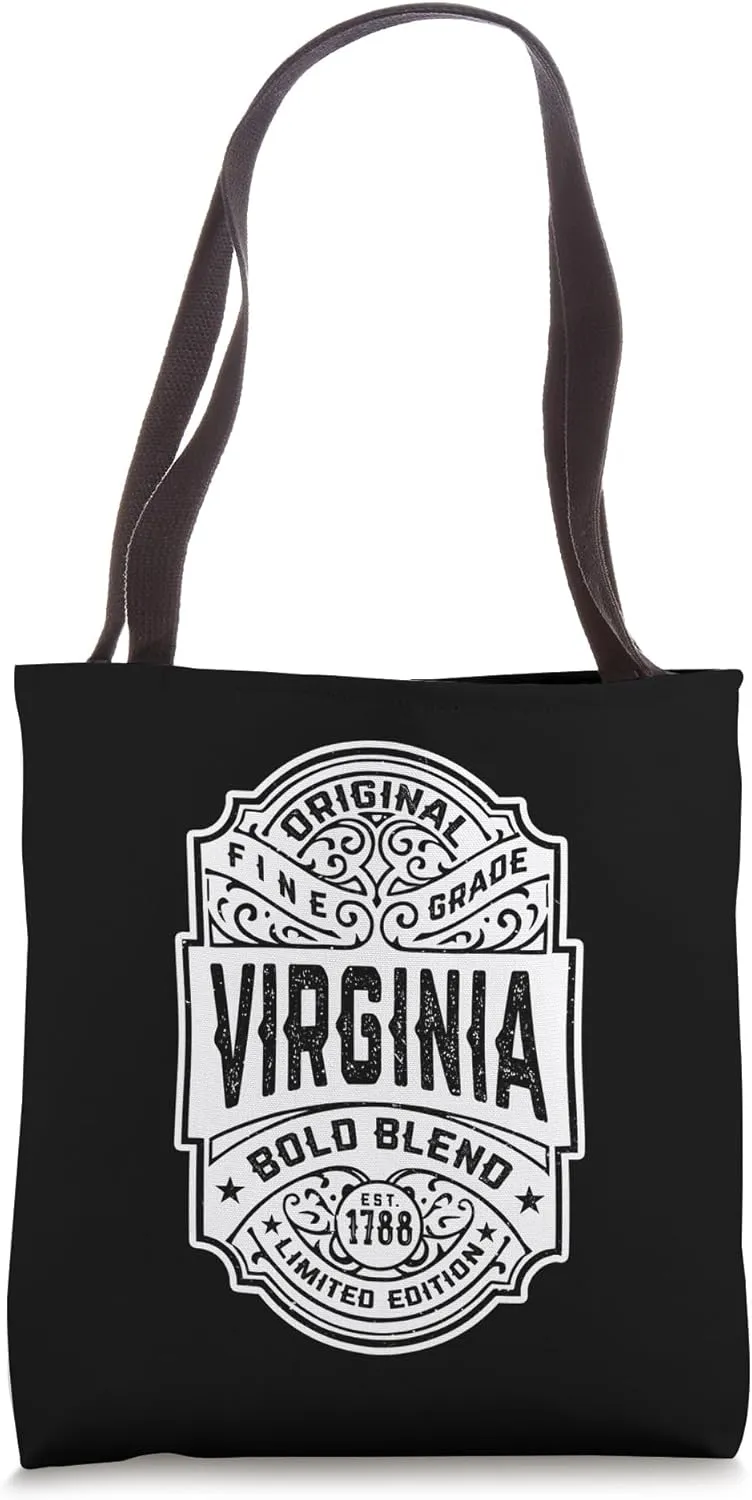 Virginia Virginian Funny Vintage Whiskey Bourbon Label Tote Bag