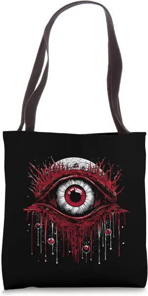 Weirdcore Eyeball Creepy Grunge Alternative Edgy Horror Tote Bag