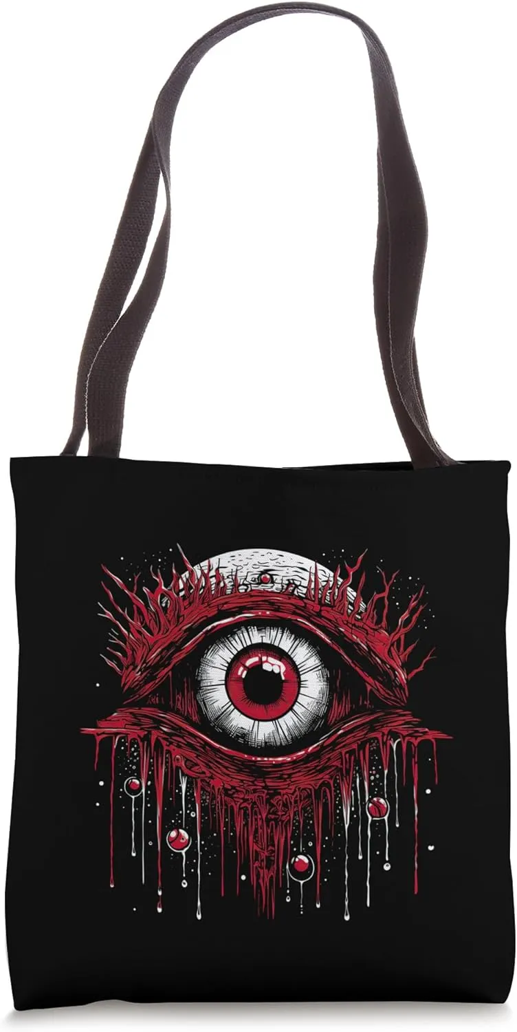 Weirdcore Eyeball Creepy Grunge Alternative Edgy Horror Tote Bag