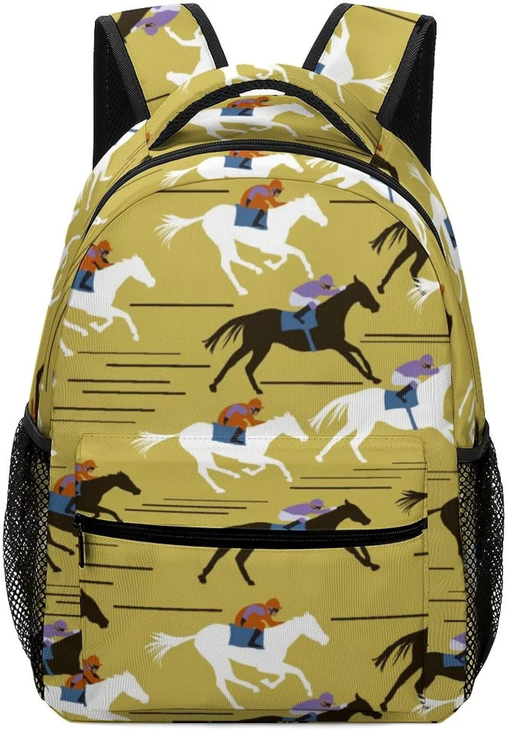 West Horsemen Races Travel Backpack Durable Lightweight Laptop Computer Bag for Men Women Adjustable BookBag 16.5 Inches