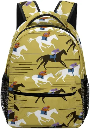West Horsemen Races Travel Backpack Durable Lightweight Laptop Computer Bag for Men Women Adjustable BookBag 16.5 Inches