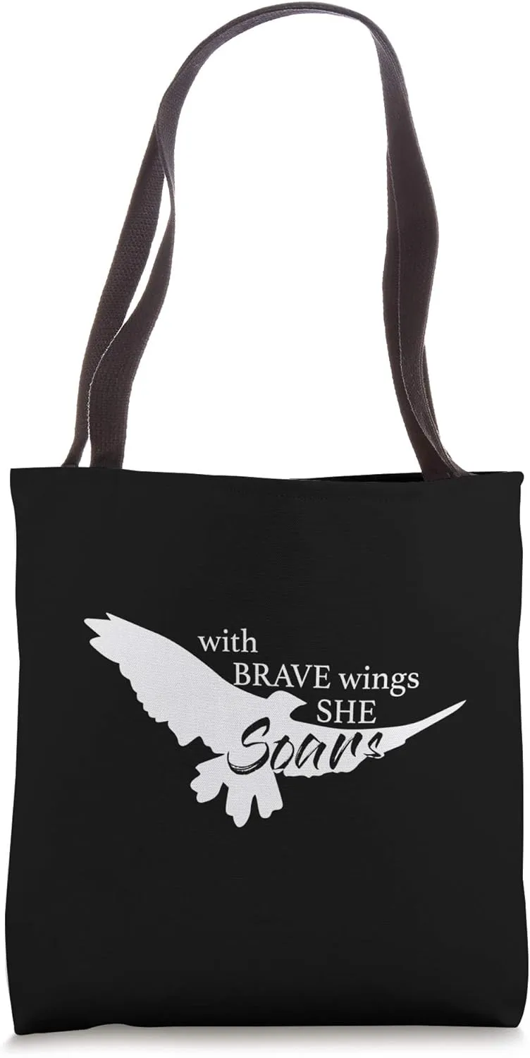 With Brave Wings She Soars Motivational Eagle Tote Bag