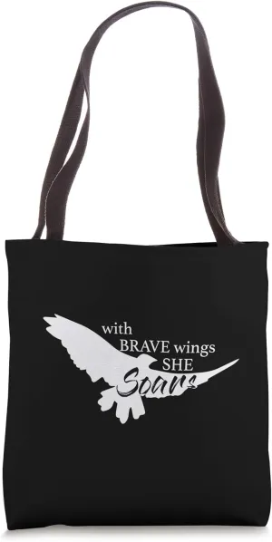With Brave Wings She Soars Motivational Eagle Tote Bag