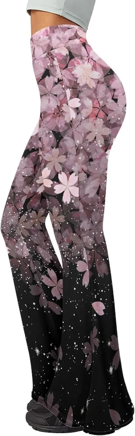 Women Bootcut Yoga Pants Tummy Control Workout Yoga Pants High Waisted Flare Leggings