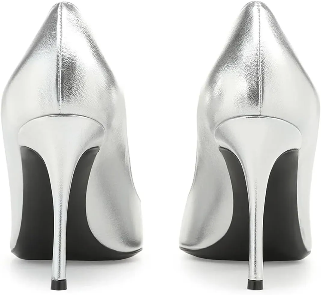 Women Elegant Stiletto High Heel Slip on Pumps Pointed Toe Ladies Party Event Office Business Shoes Size 4-16 US