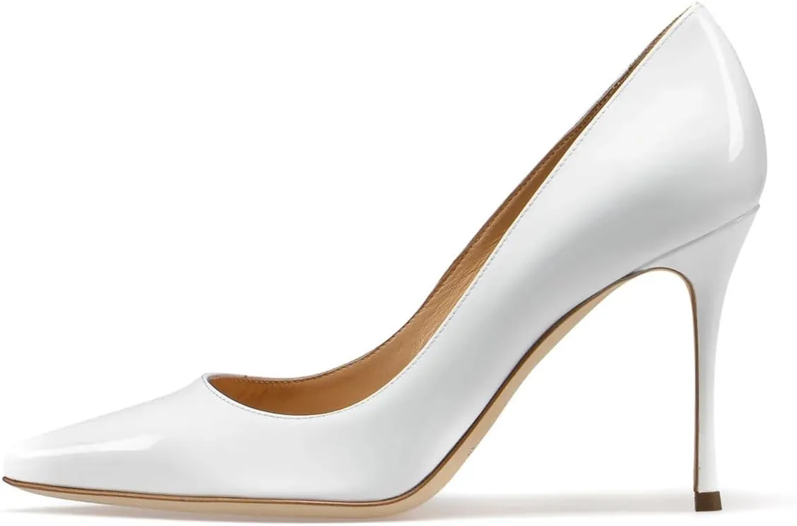 Women Elegant Stiletto High Heel Slip on Pumps Pointed Toe Ladies Party Event Office Business Shoes Size 4-16 US