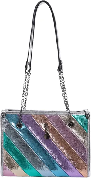 Women's Color-Block Shoulder Bag PU Leather Fashion Satchel Contrast Color Stitching Tote Outdoor Work Handbag Purse，bag732OWOISS