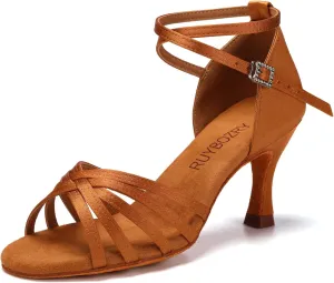 Women's Latin Salsa Dance Shoes Ballroom Performance Professional Practice Dancing Shoes,Model 802QB