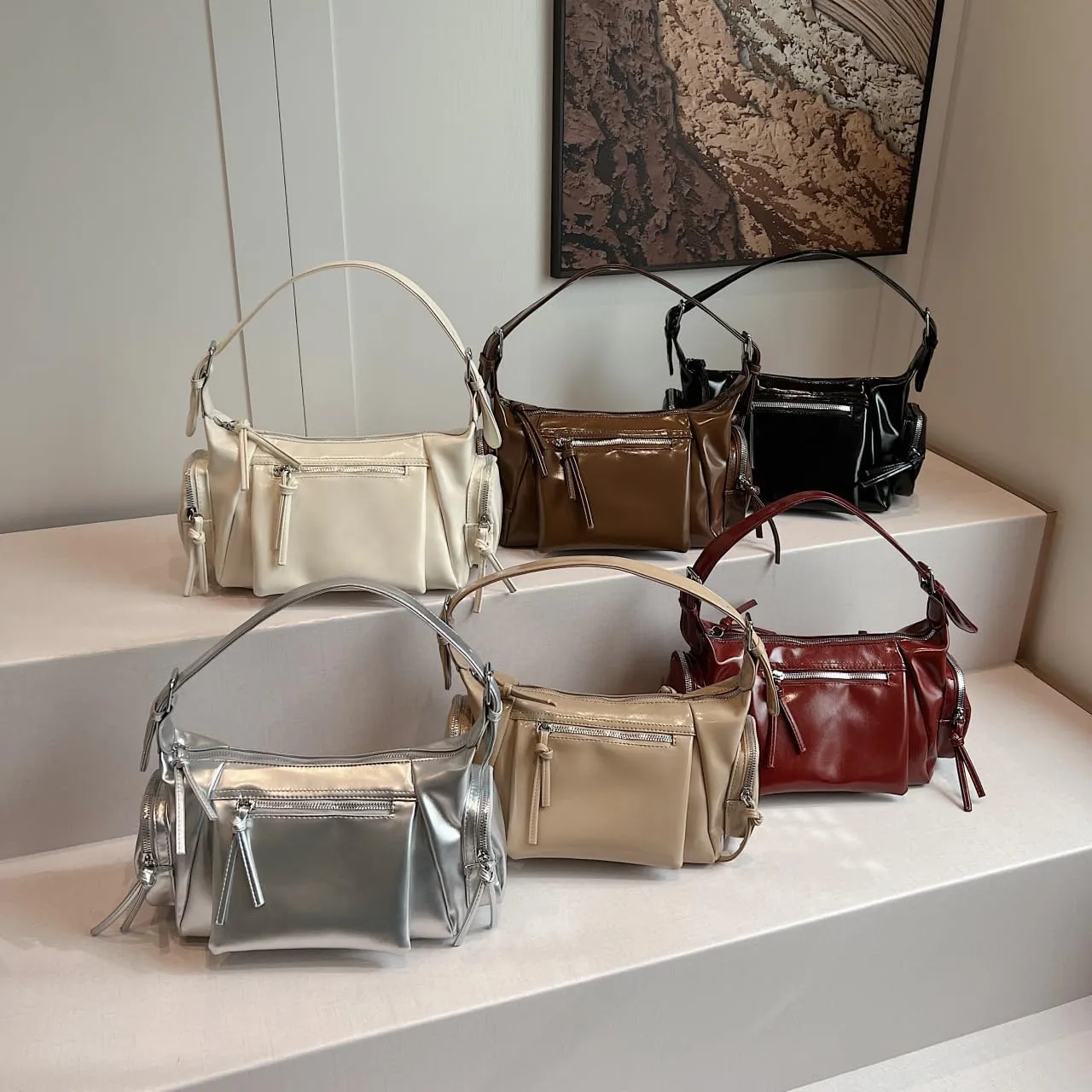 Women's Vegan Leather Tote Bag Y2k Shoulder Bag Vintage Cute Shoulder Purse Punk Streetwear Trending Fashion 2025
