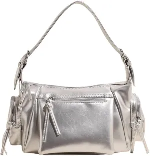 Women's Vegan Leather Tote Bag Y2k Shoulder Bag Vintage Cute Shoulder Purse Punk Streetwear Trending Fashion 2025