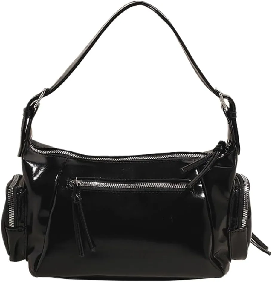 Women's Vegan Leather Tote Bag Y2k Shoulder Bag Vintage Cute Shoulder Purse Punk Streetwear Trending Fashion 2025