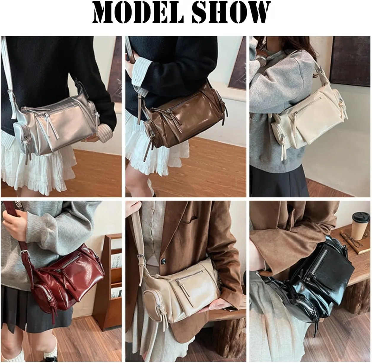 Women's Vegan Leather Tote Bag Y2k Shoulder Bag Vintage Cute Shoulder Purse Punk Streetwear Trending Fashion 2025