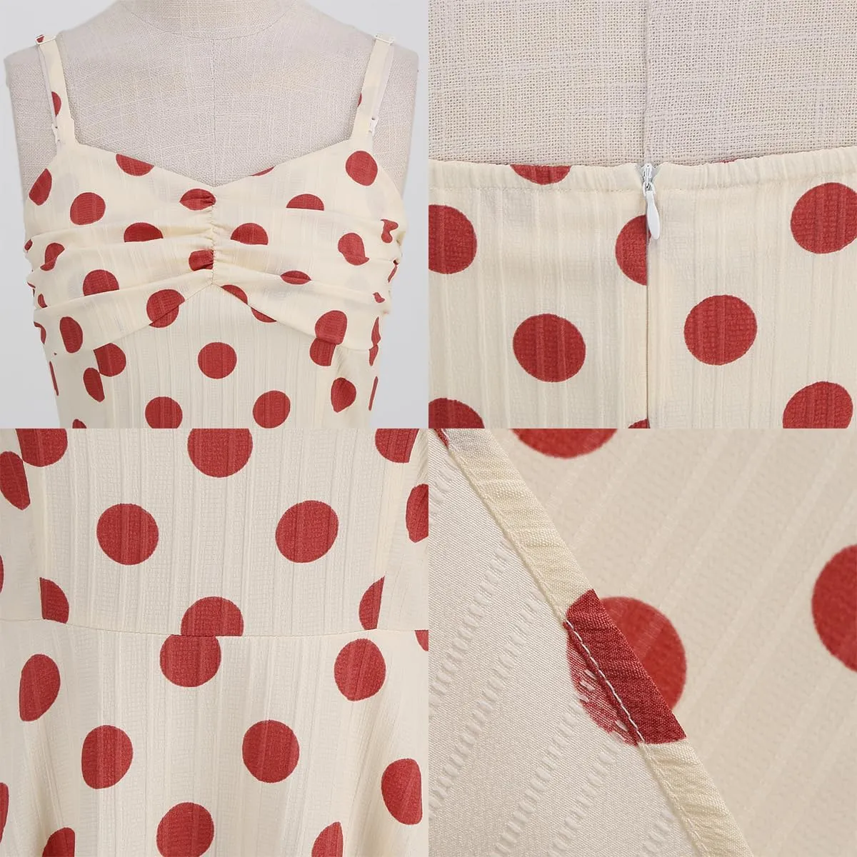 Women's Vintage Plaid Dress Spaghetti Strap Gingham A-line Swing Cocktail Party Dresses