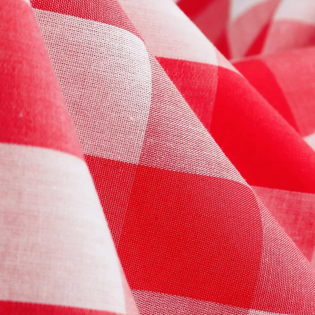 Women's Vintage Plaid Dress Spaghetti Strap Gingham A-line Swing Cocktail Party Dresses